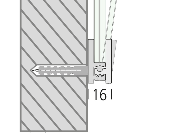 transparenz Türschild Glas Sandwich-Clip Slide 0