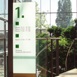 Übersichten Glas freistehend TM